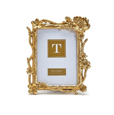 Gold Floral Branch 5x7 Frame