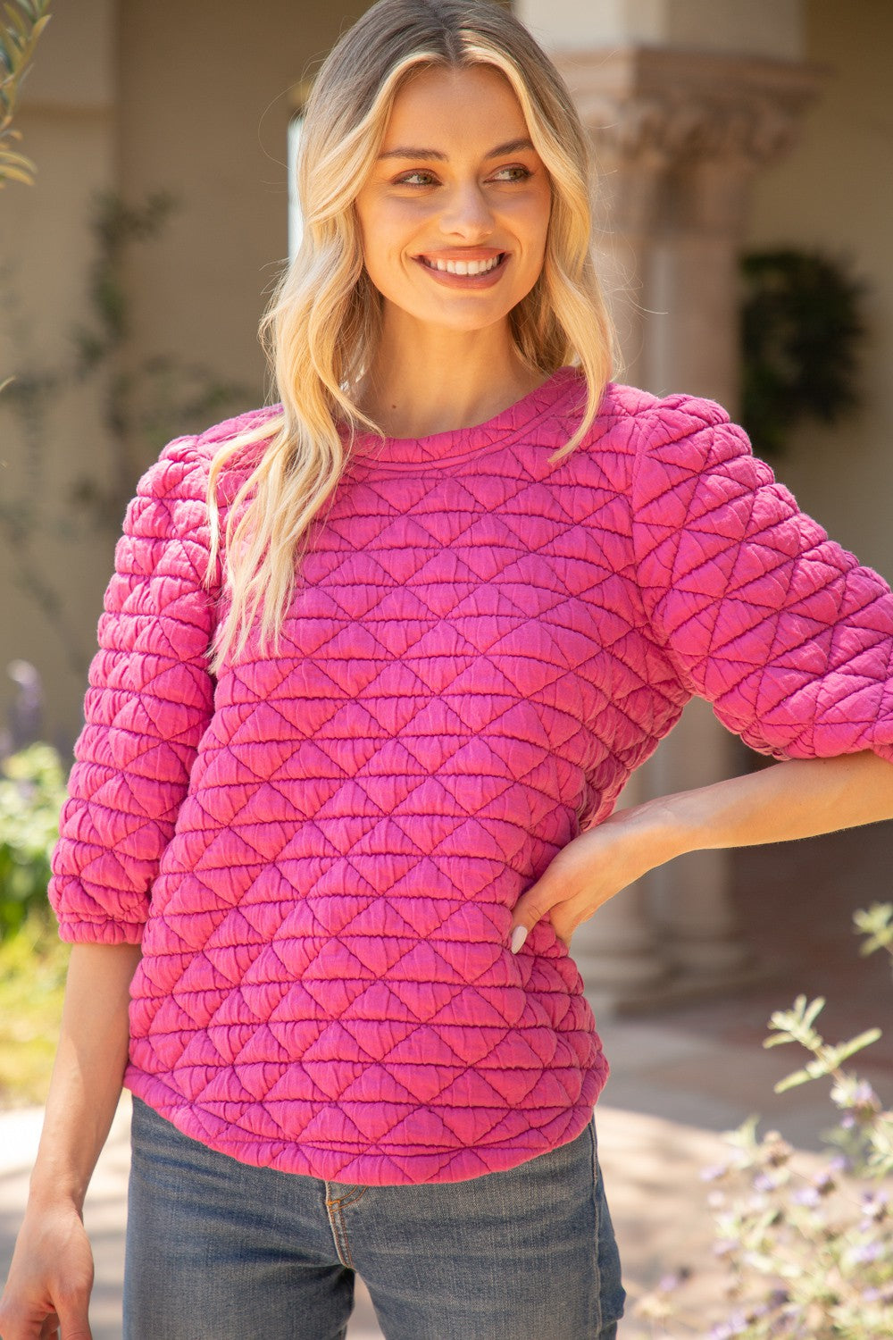Puff Sleeve Quilted Top
