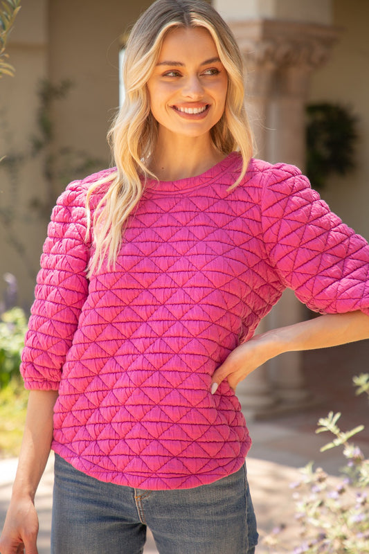 Puff Sleeve Quilted Top