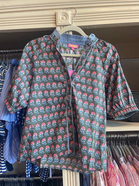 Puff Sleeve Flower Top