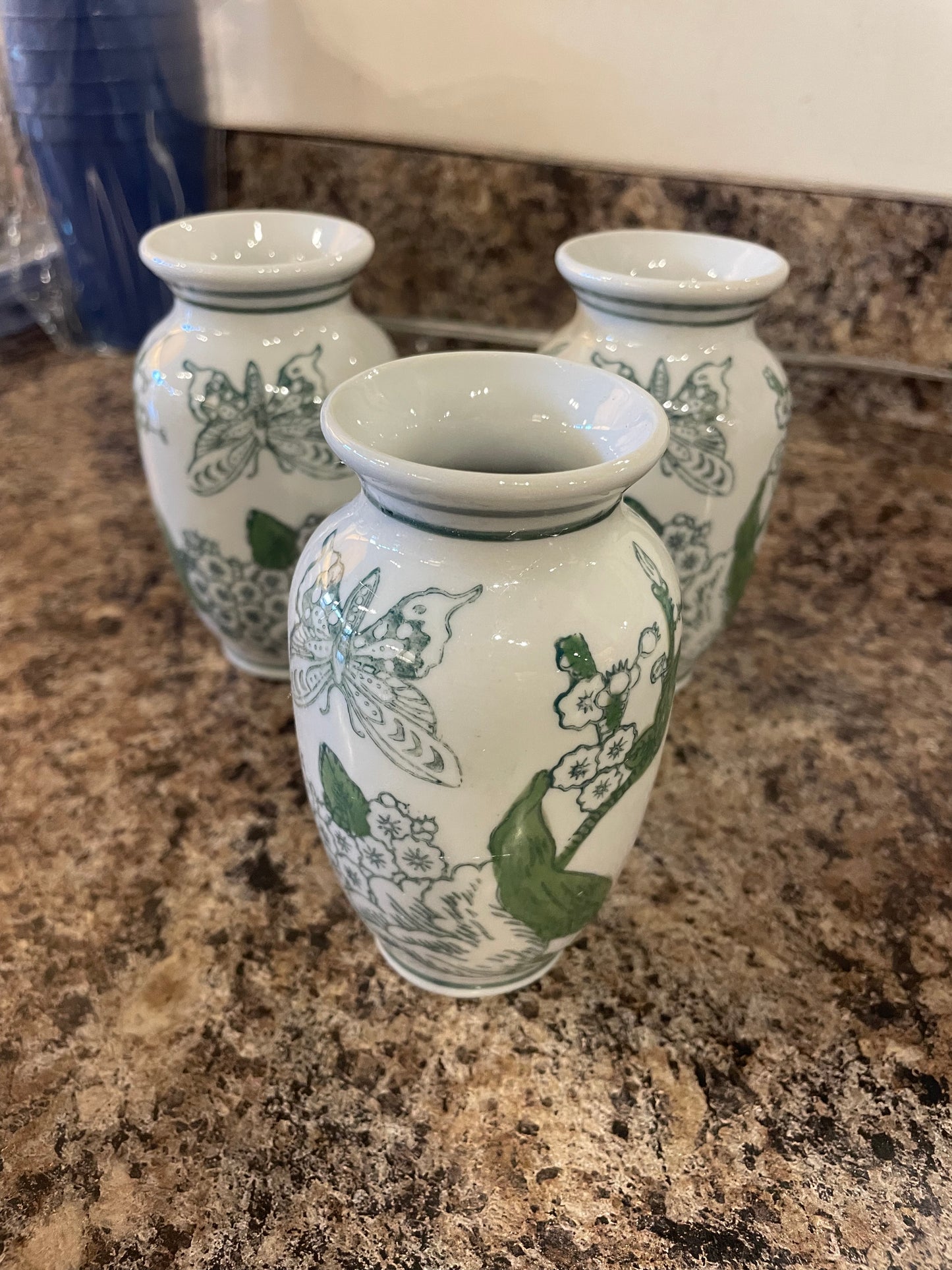 Green Chinoiserie Vases
