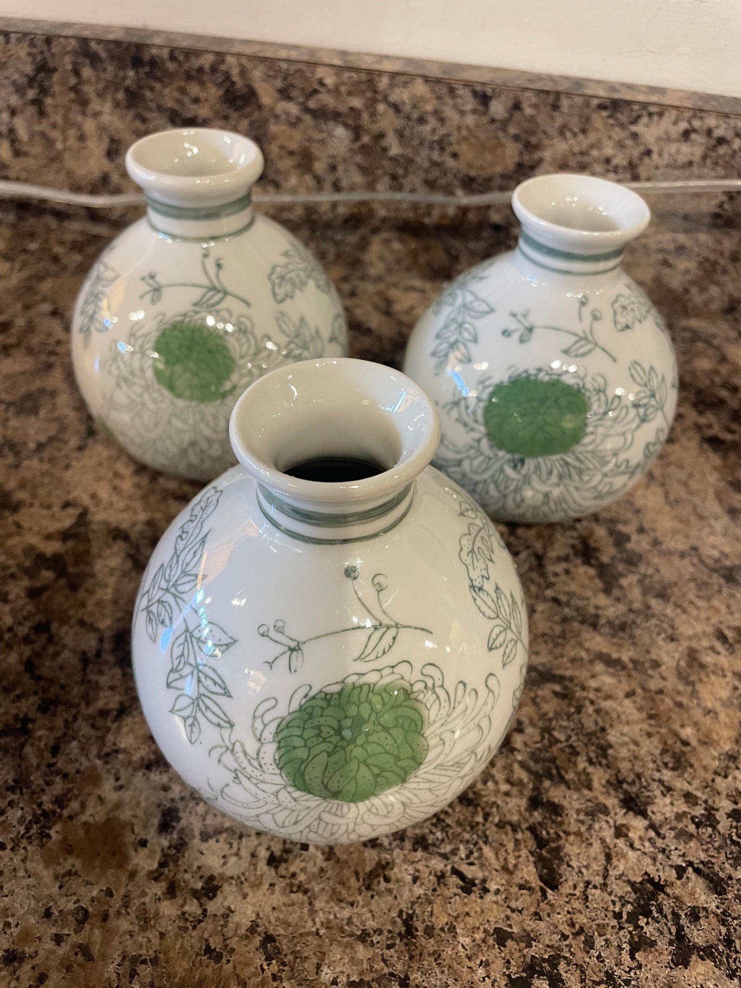 Green Chinoiserie Vases