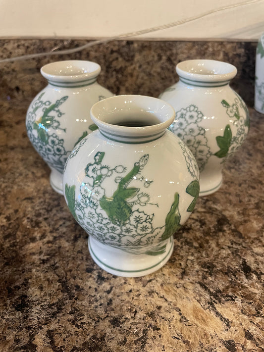 Green Chinoiserie Vases