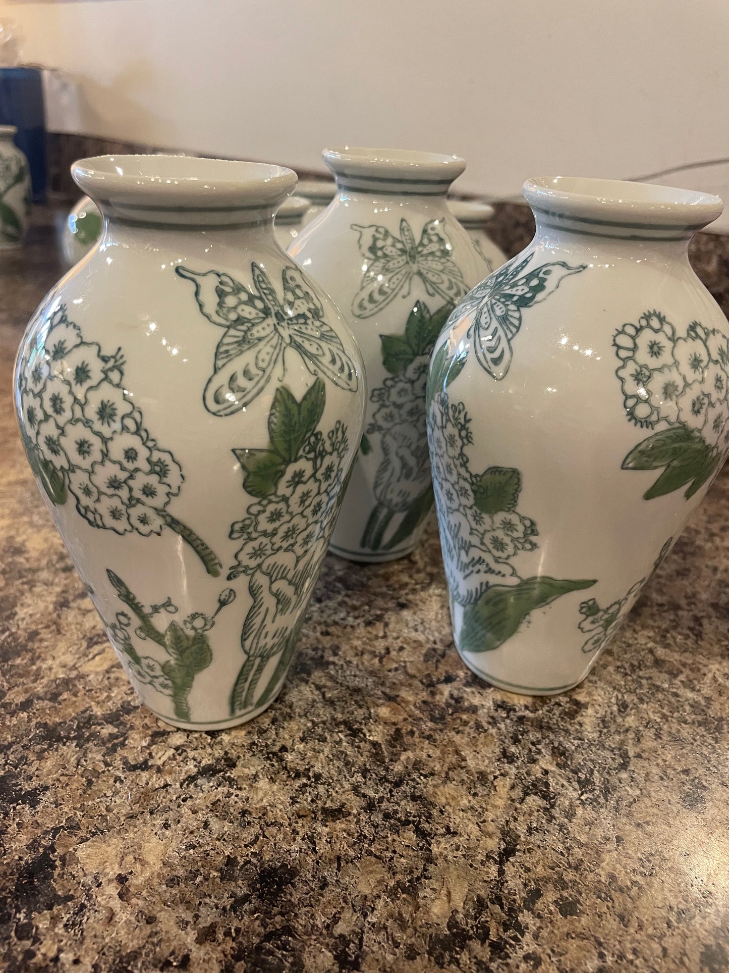 Green Chinoiserie Vases