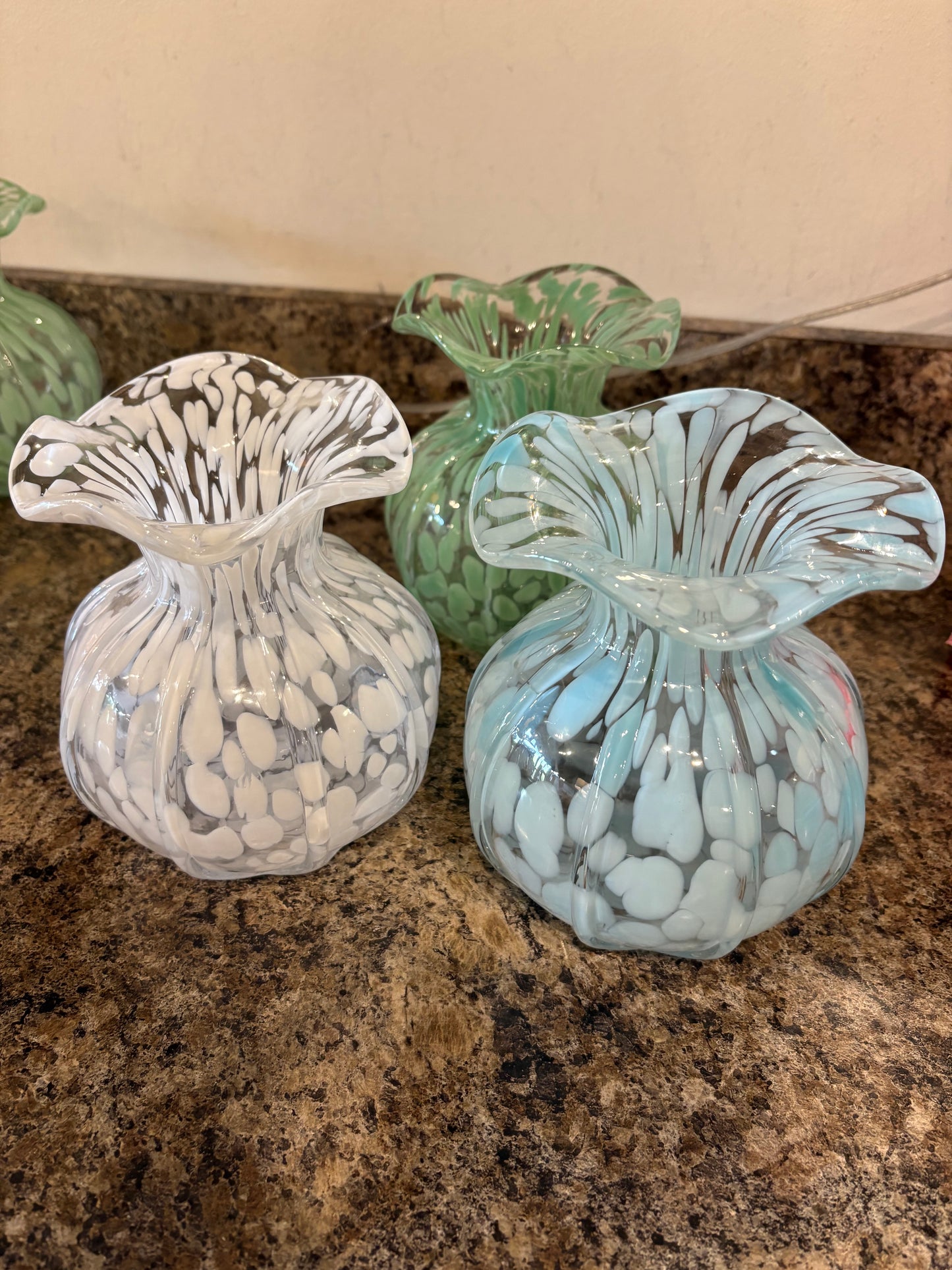 Ruffled Edge Spotted Vase