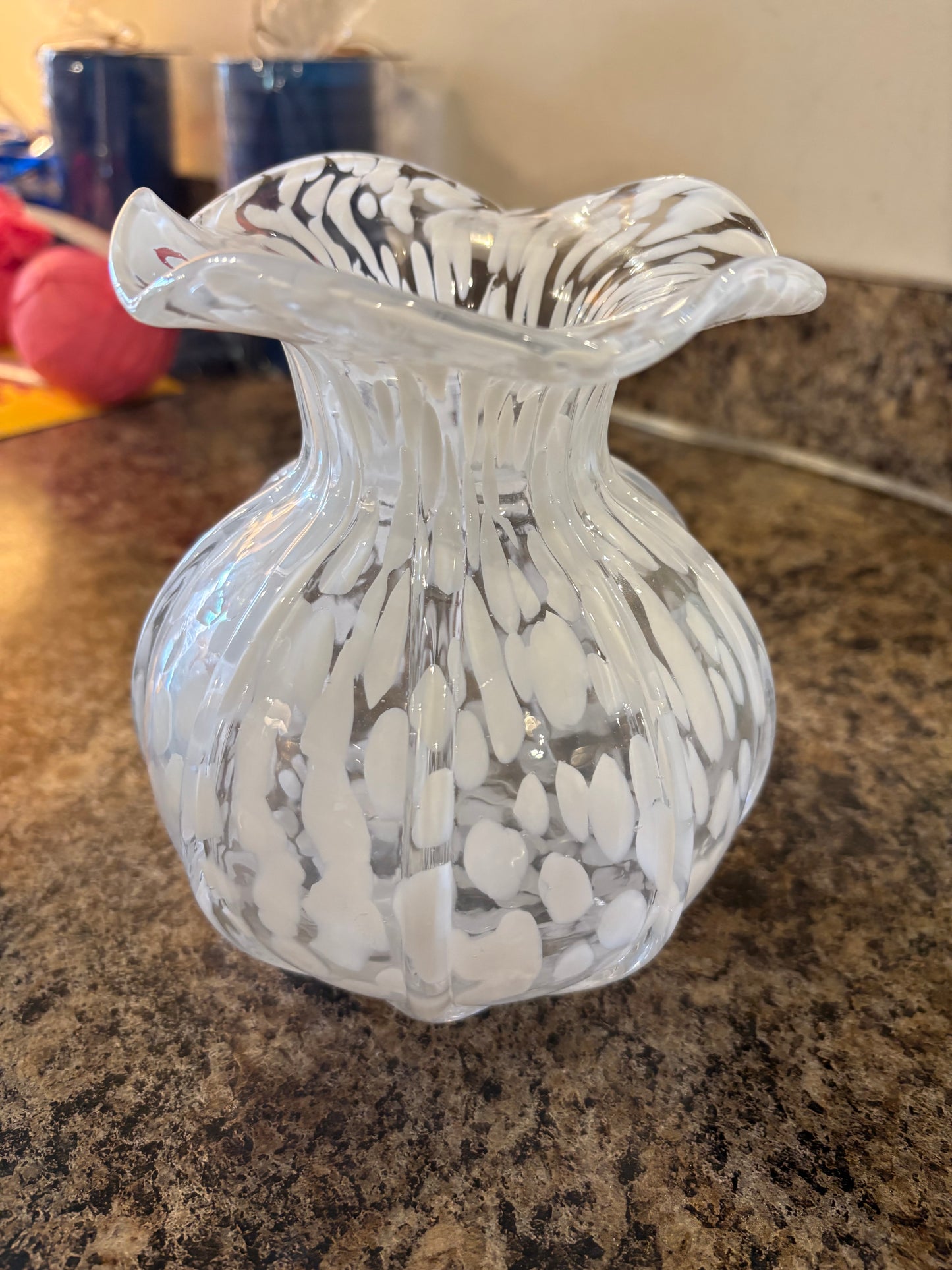 Ruffled Edge Spotted Vase