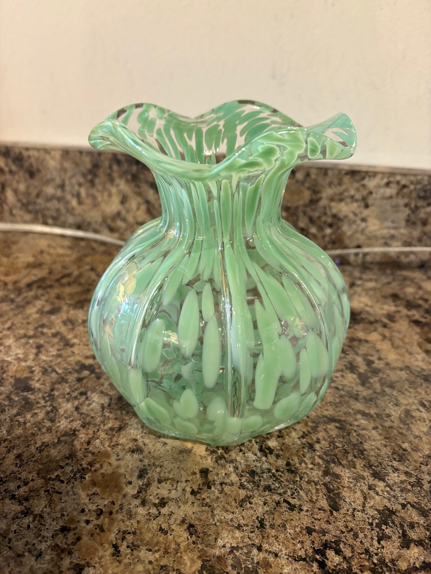Ruffled Edge Spotted Vase
