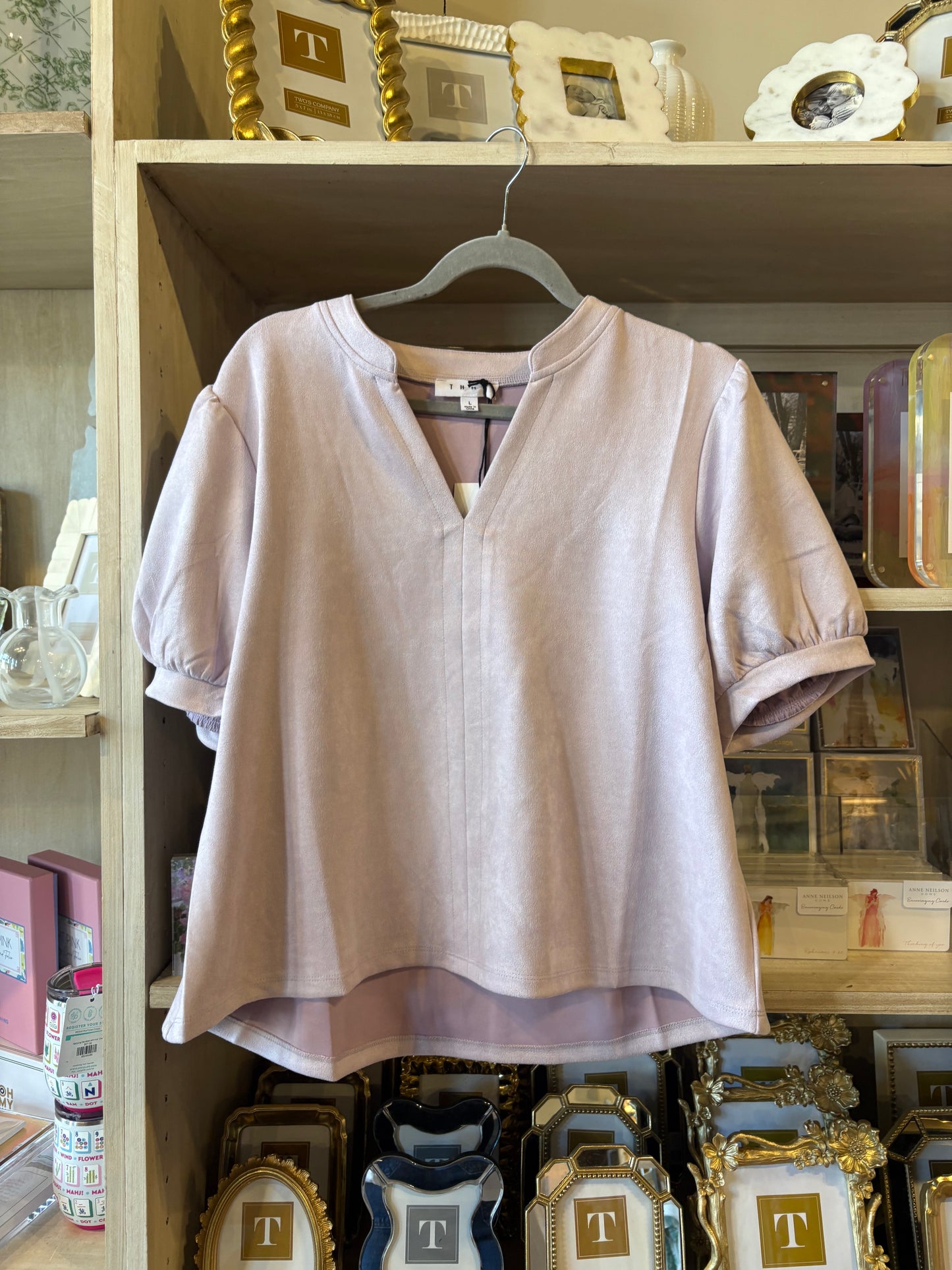 Pale Pink Suede Top