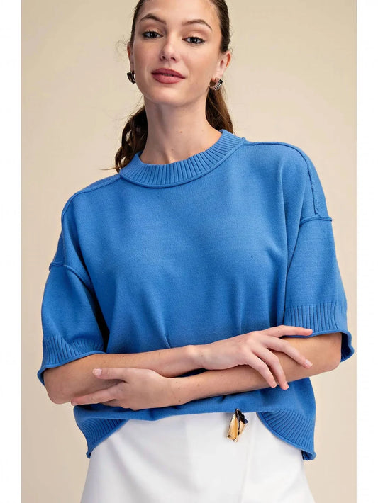 Vibrant Blue Sweater Top