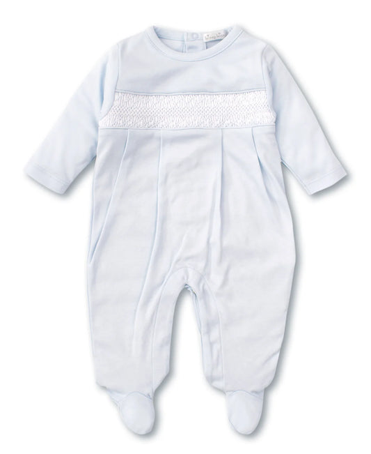 Footie with hand smocking