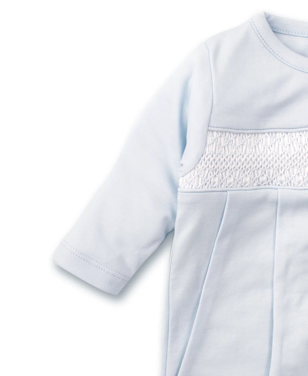 Footie with hand smocking