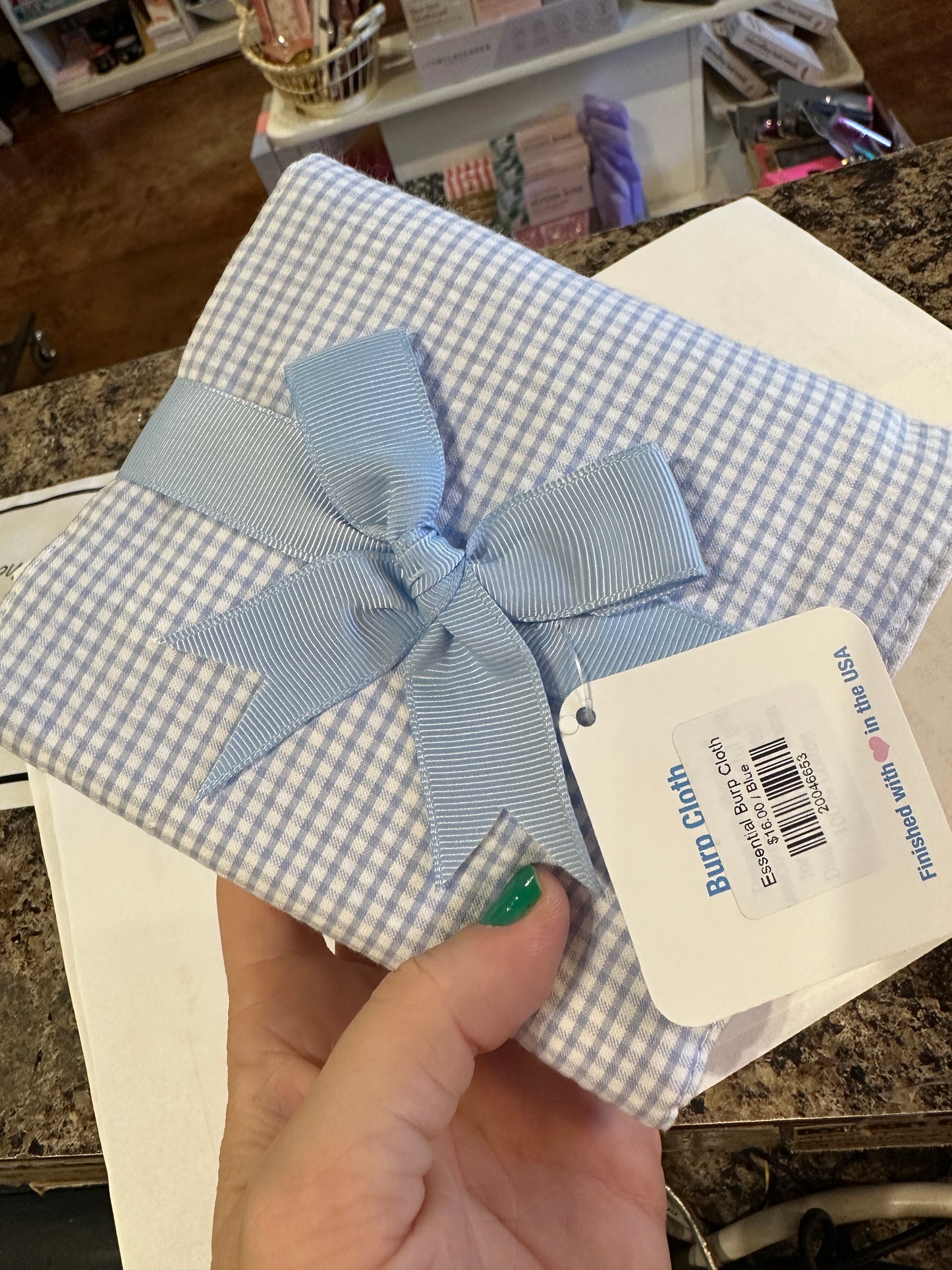 Small Check burp cloth