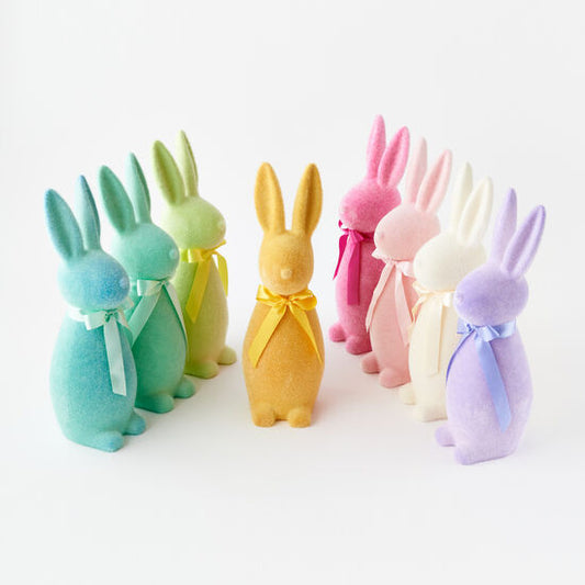 16” Flocked Button Nose Bunny