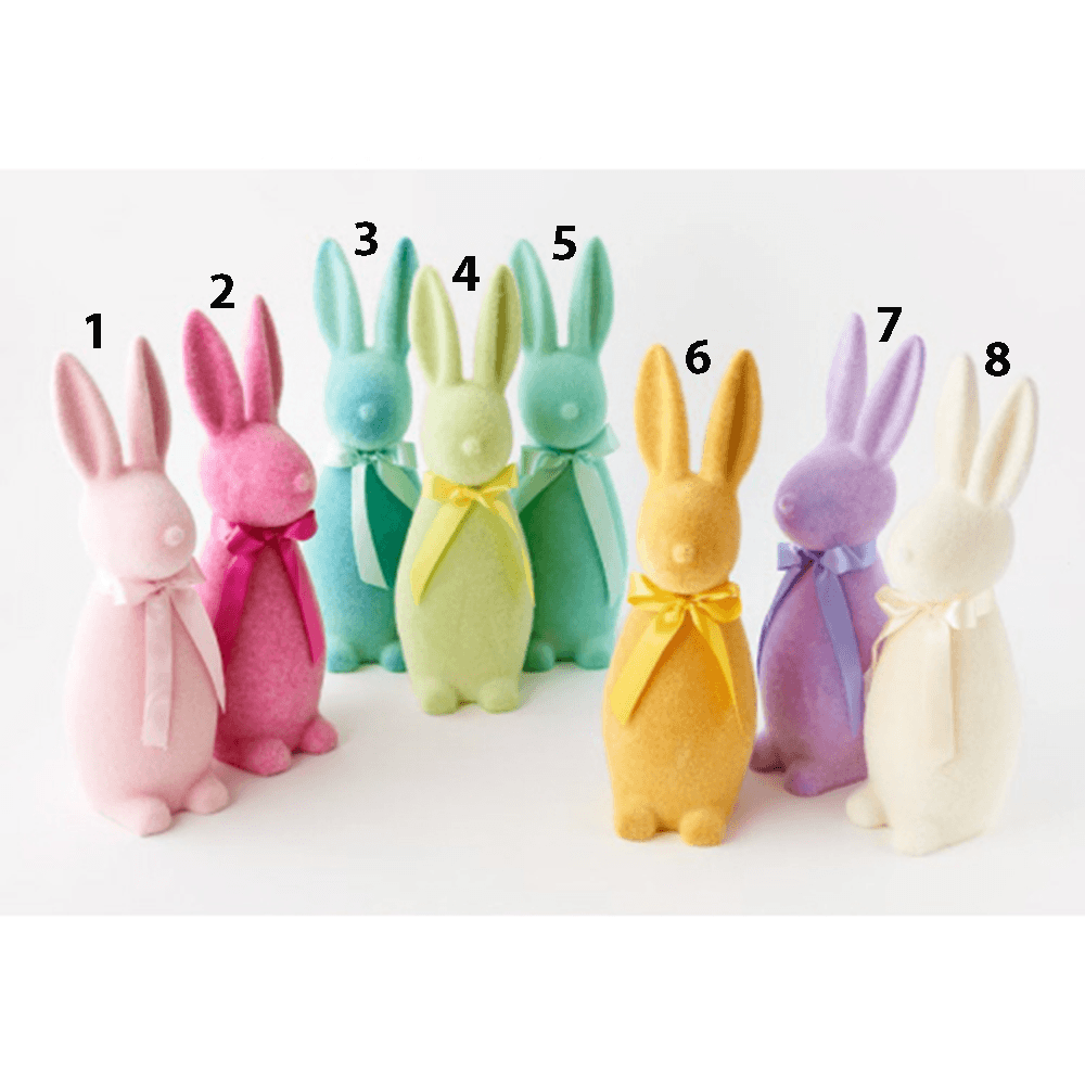 16” Flocked Button Nose Bunny