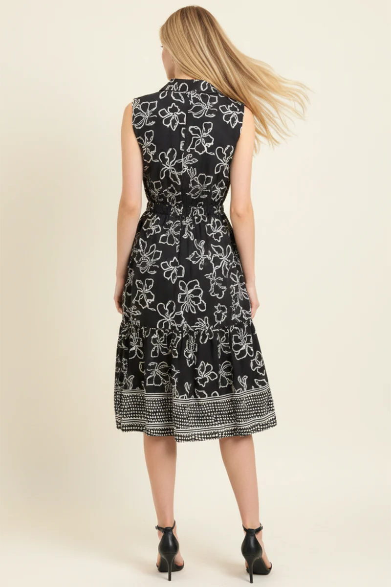 Floral Print Tiered Midi Dress
