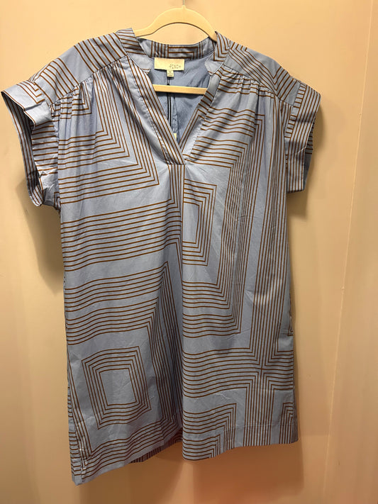 Geometric Print V-neck Tunic Mini Dress