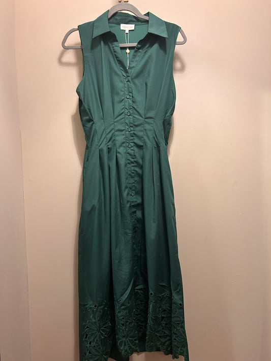 Sleeveless Green Button Dress