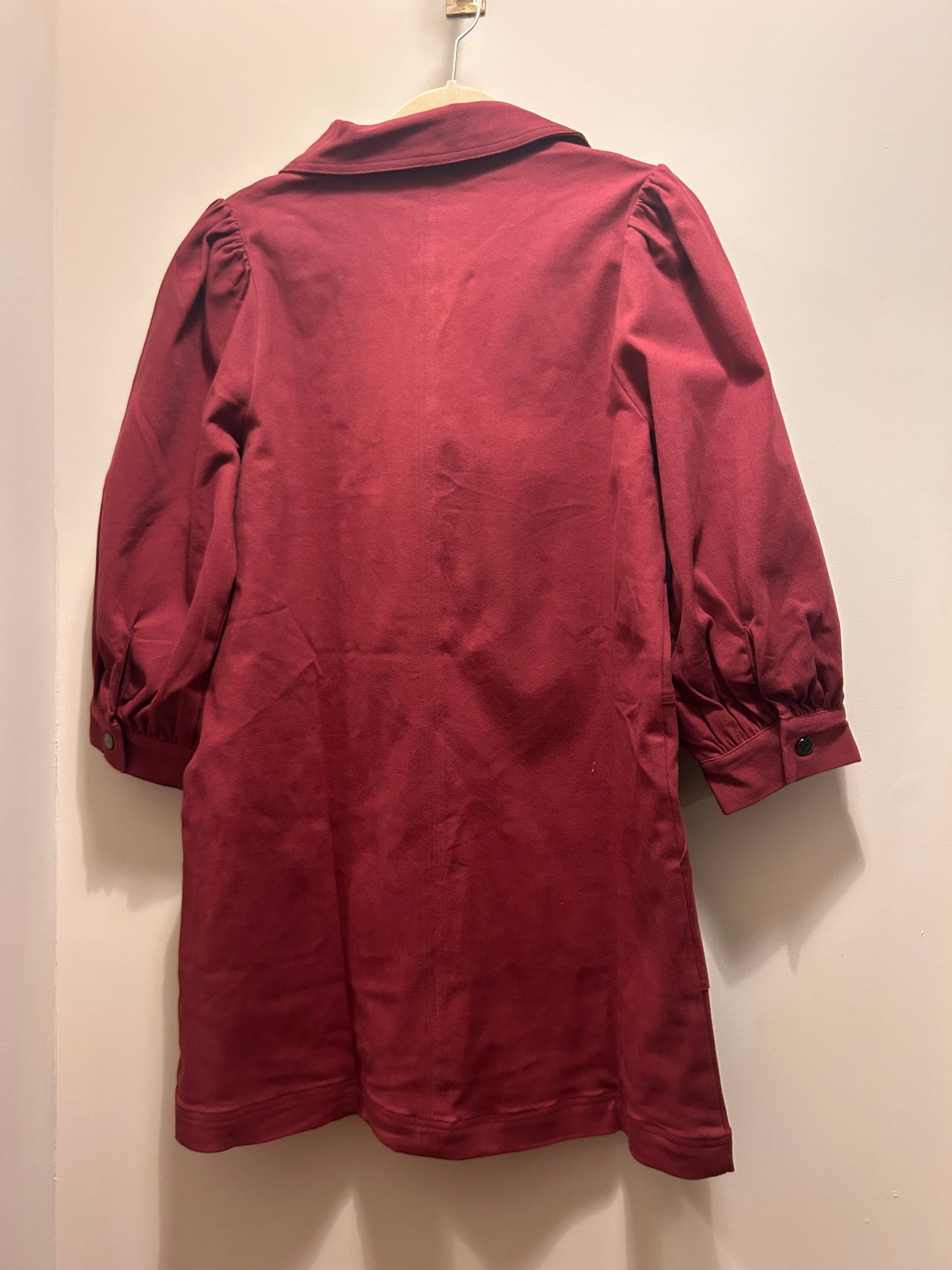 Wine Red Denim Dress