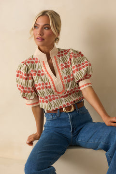 Tulip Puff Sleeve Pattern Top