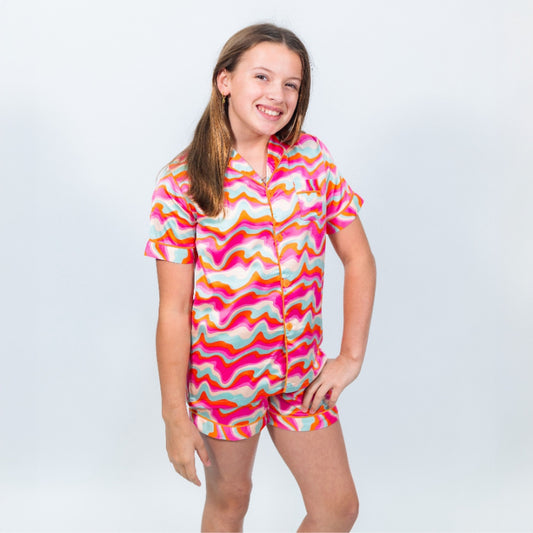 Kids Stay Groovy Satin PJs