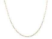 Gold Paperclip Chain with Mini Crystal Bar Linking Stations