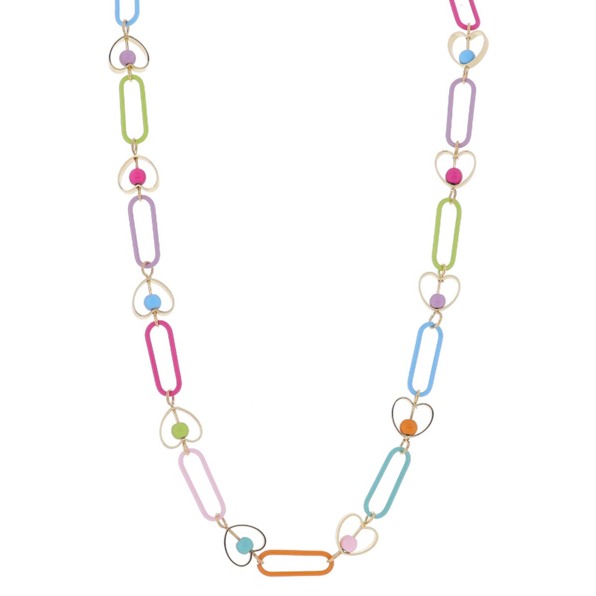 JM Paperclip Link Gold Hearts