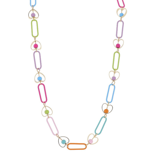 JM Paperclip Link Gold Hearts