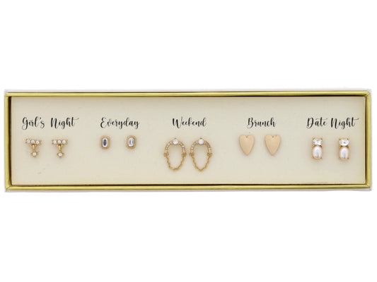Box earrings set