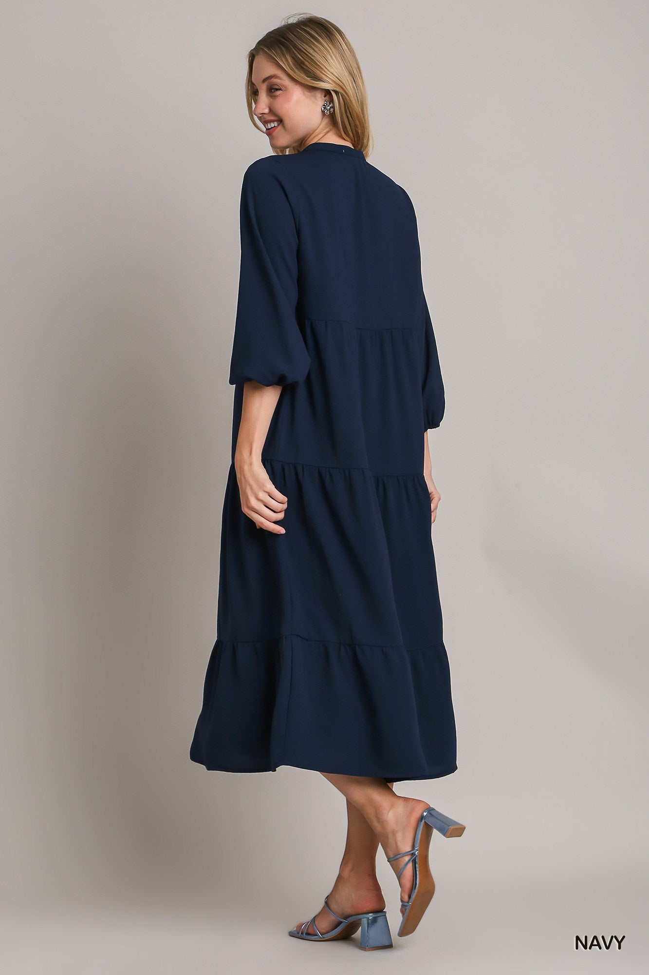 Puff Sleeve Button Down Dress