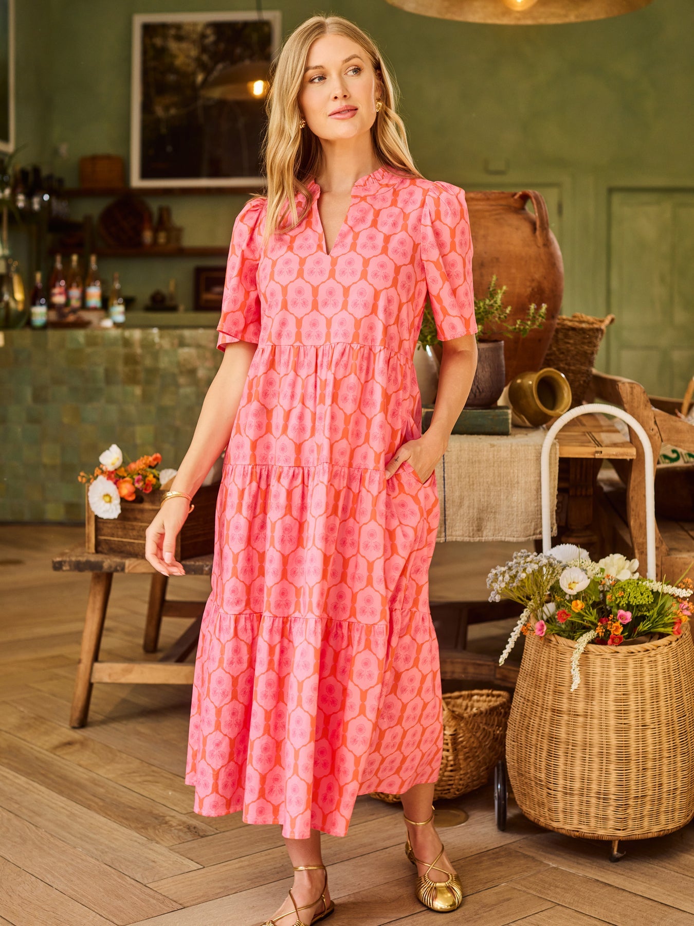 Ivy Dress | Rosette Charm Pink