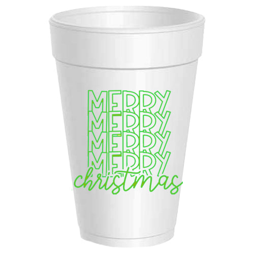 Merry Christmas Styrofoam Cups-10