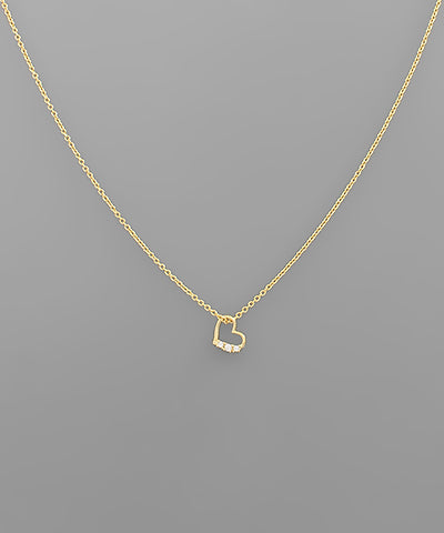 Heart Charm CZ Necklace- NN83591