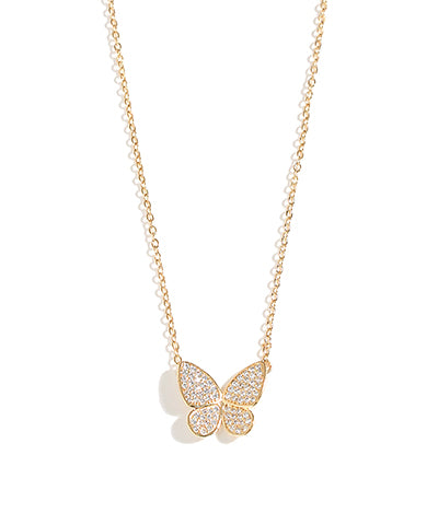 CZ Tilted Butterfly Necklace