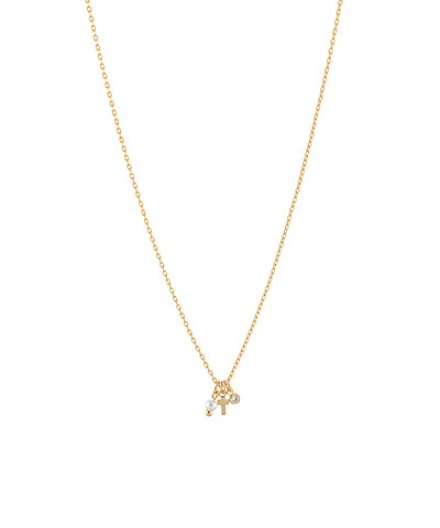 Cross & Stone/Pearl Necklace- NN85821