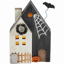 LED wooden haunted house