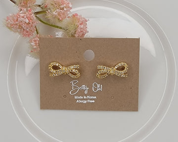 Bow earrings CZ Stud