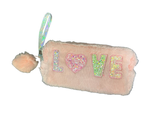 Love Faux Fur Cosmetic Bag