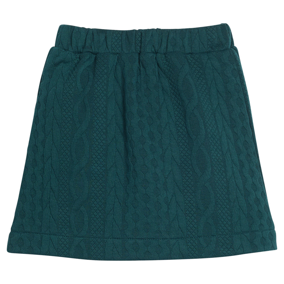 Quilted Mini Skirt- Emerald Cable
