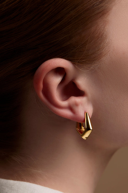 Pentagon Huggie Earring