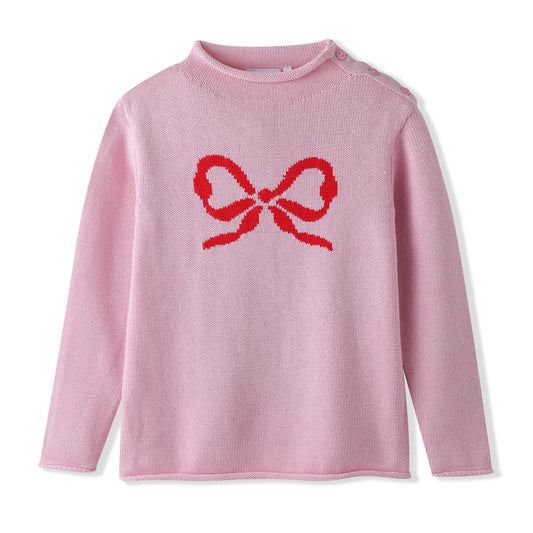 pink w/ red bow sweater