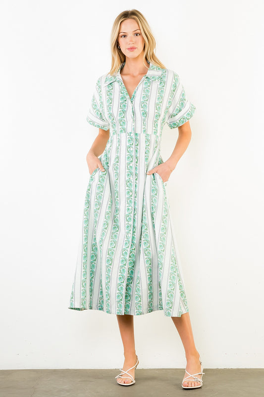 Short Sleeve Button Down Dress