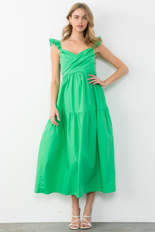 Tiered Poplin Dress