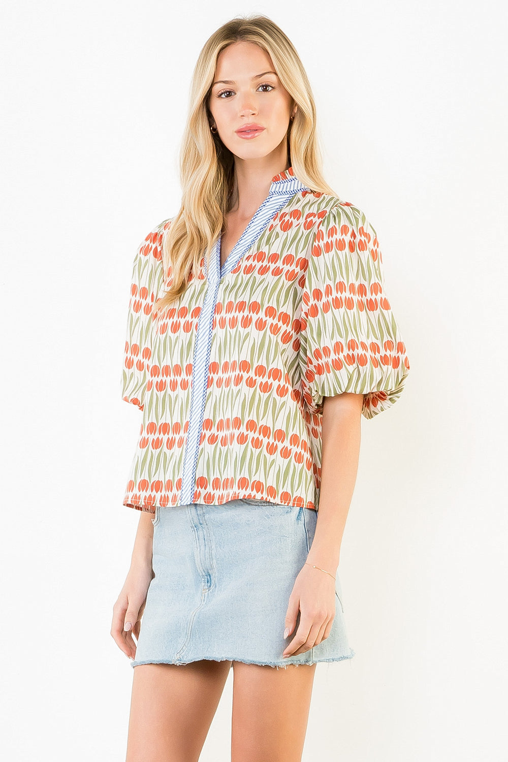 Tulip Puff Sleeve Pattern Top