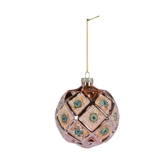 Pink and Blue Glass Ornament