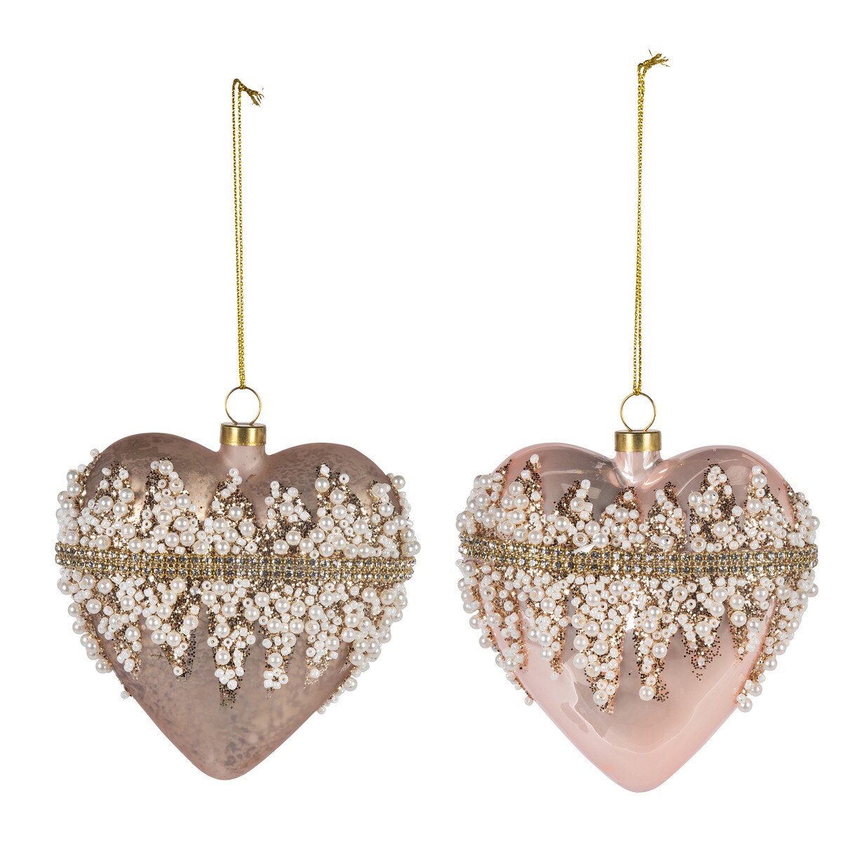 Beaded Glass Heart Ornament