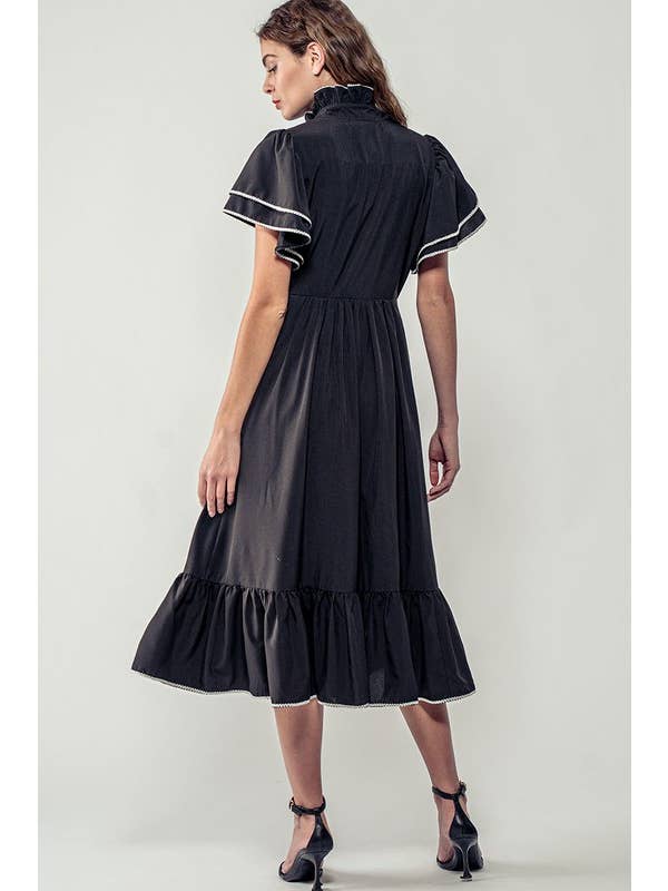 Tiered Ruffle Button Front Dress