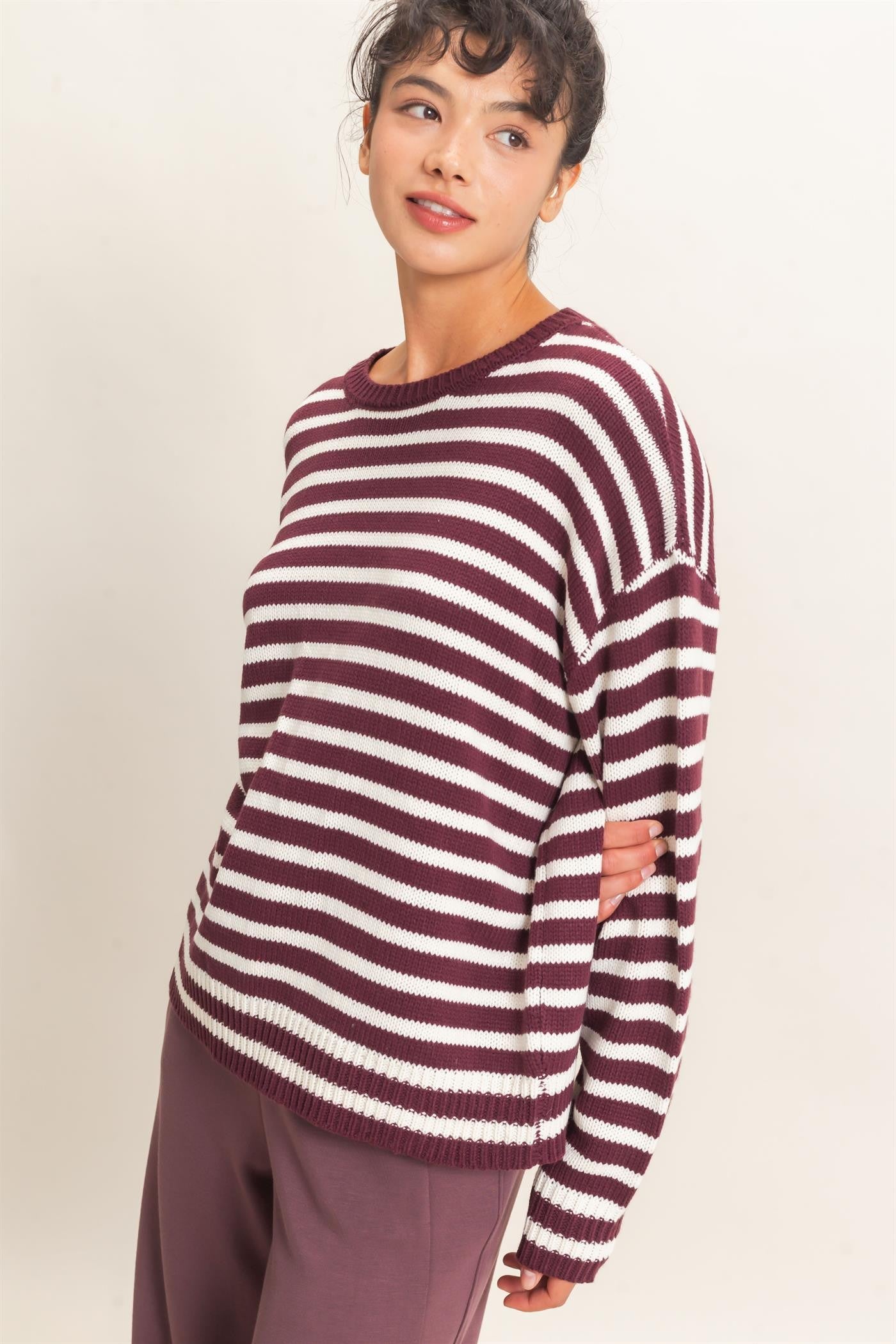 Dark Cherry Knit Sweater