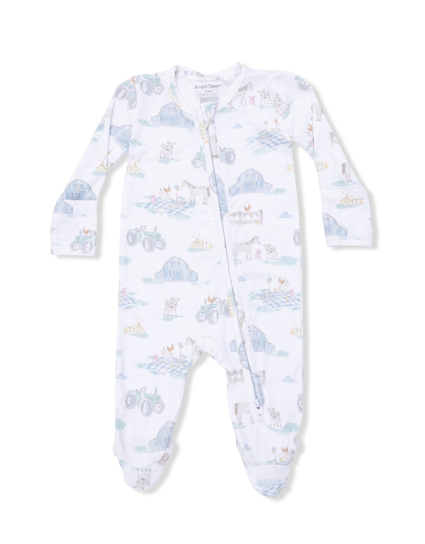 Farm Animal Party - 2 Way Zipper Footie