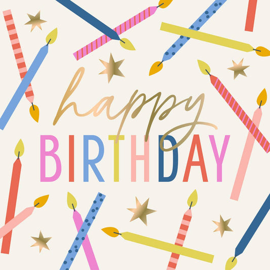 Birthday Candles Foil Napkins