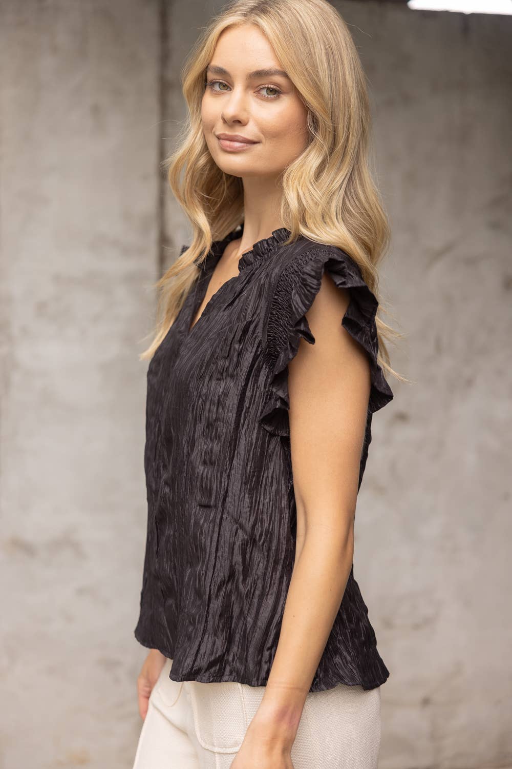 Crinkle Textured Top
